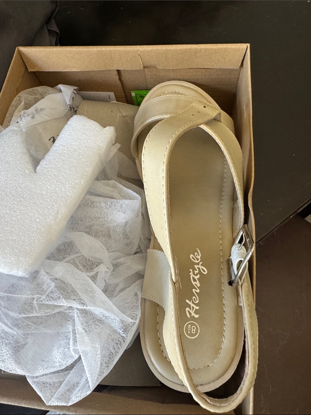 Herstyle Neutral Beige Women's Slingback Sandals